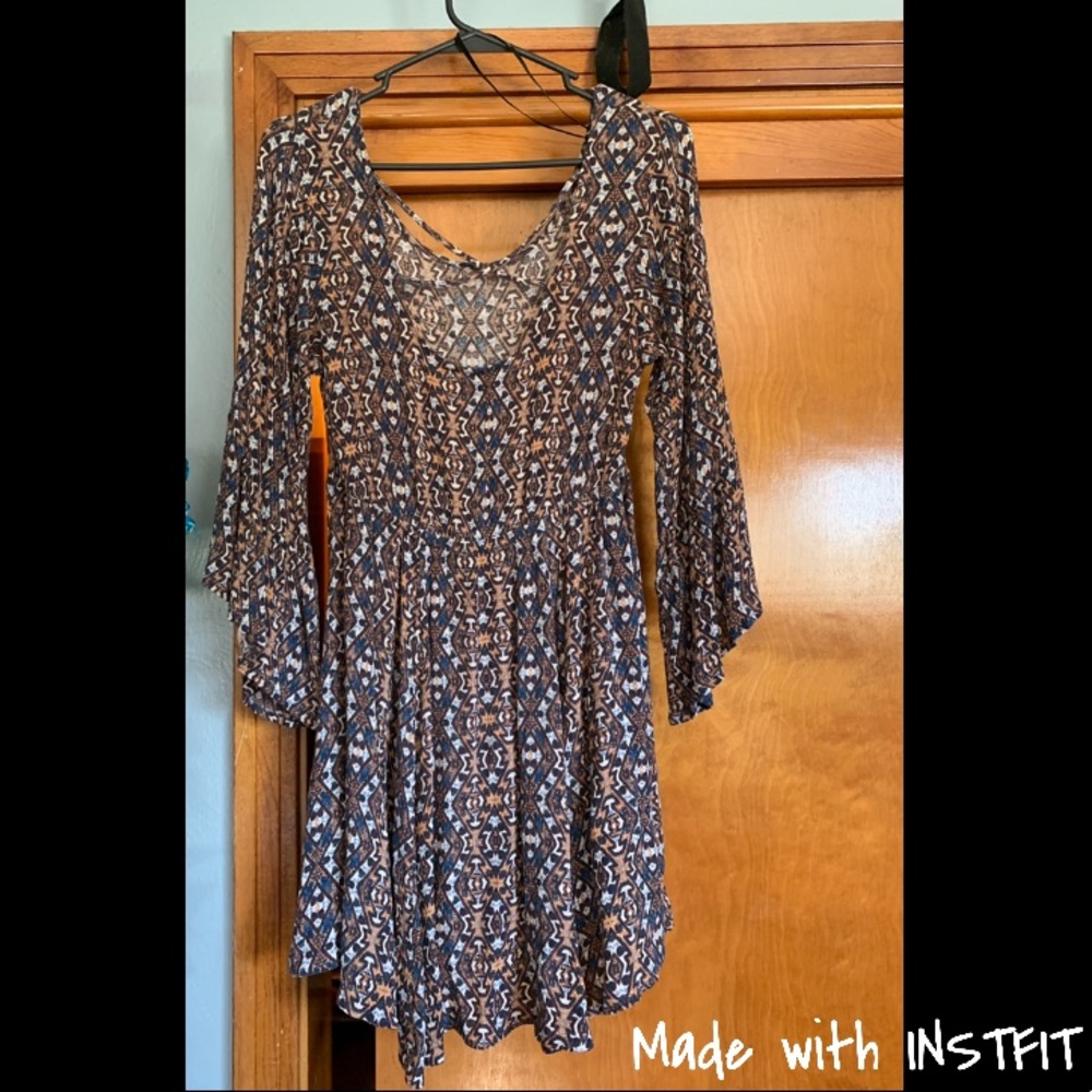 Brown print dress